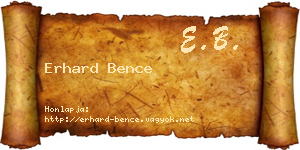 Erhard Bence névjegykártya